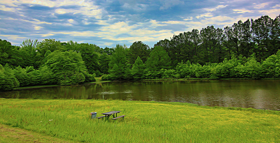Country Side Picnic Bench Natches Trace Parkway USA Photograph by Chuck Kuhn