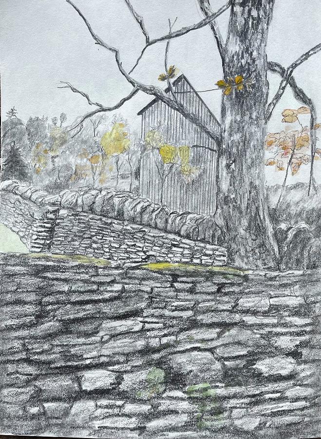Country Wall Drawing by Christine Lathrop