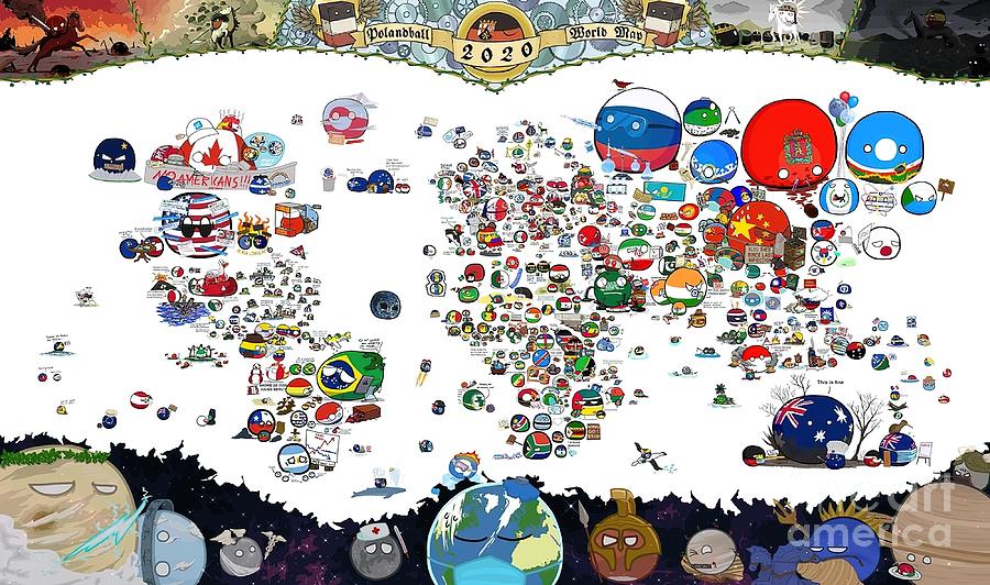 Countryballs Map 2020 Painting by Kirsten Phillips - Pixels