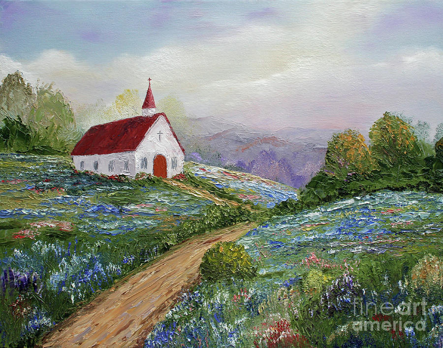 Countryside Church  Painting by Jimmie Bartlett