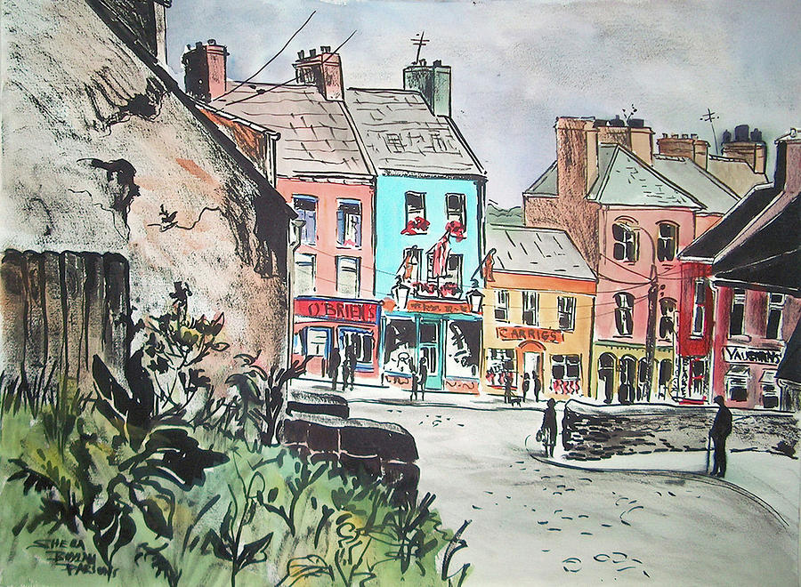 County Clare, Ennistymon Village Painting by Sheila Parsons