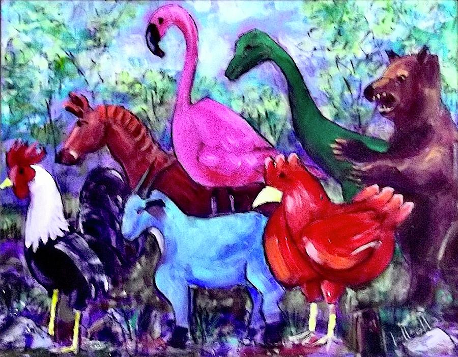 Countyline Menagerie Painting by Les Leffingwell
