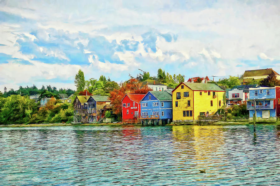 Coupeville waterfront painterly Photograph by Tatiana Travelways