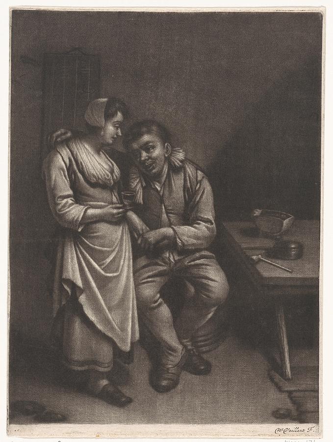 Couple In An Inn, Wallerant Vaillant, After Cornelis Pietersz. Bega, 1658 Painting