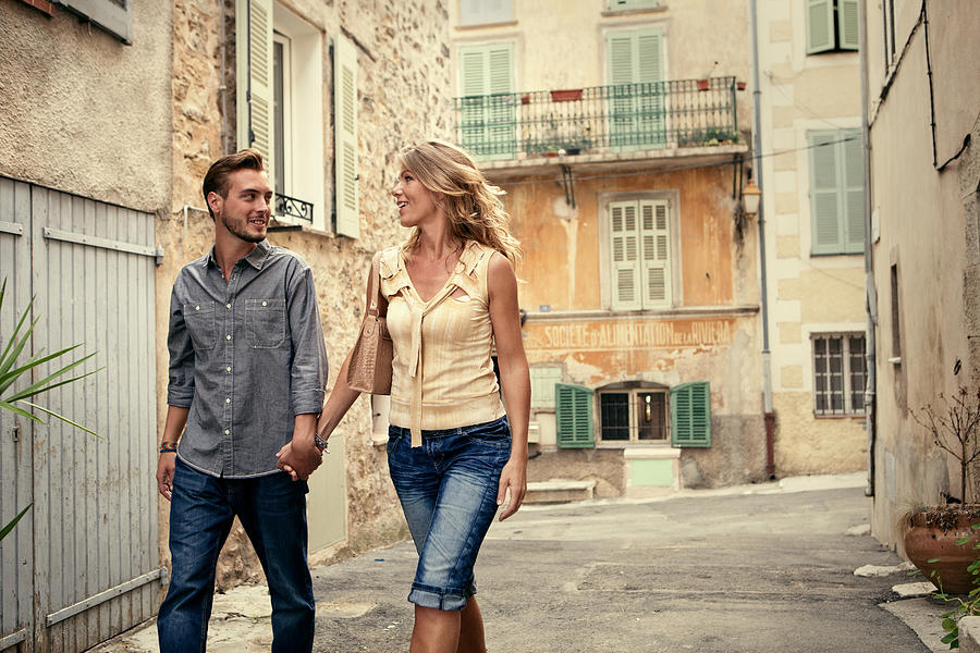 Couple on holiday in Valbonne.South of France Photograph by Marcus Clackson