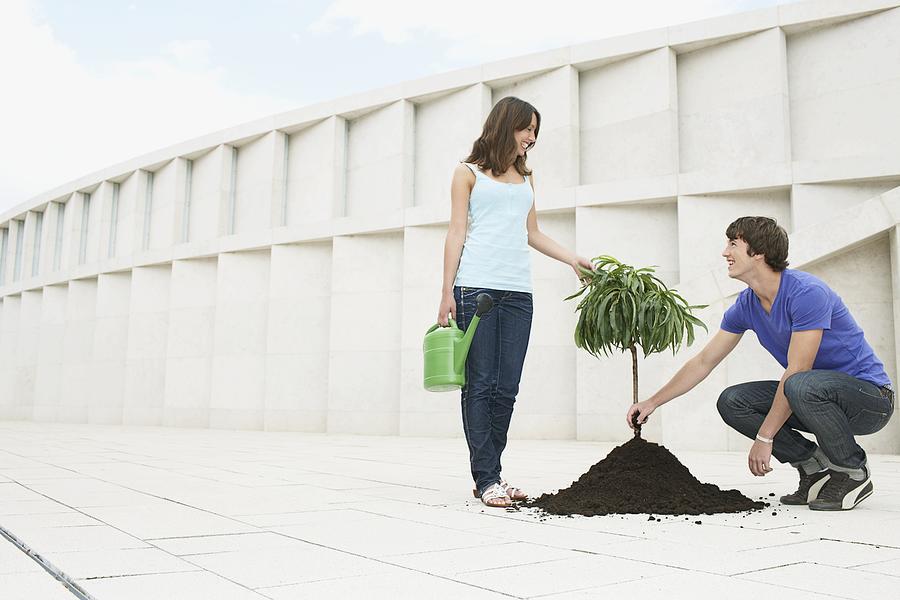 Couple Planting a Tree Photograph by Oliver Rossi