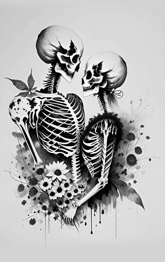 Couple Skeleton Digital Art by La Moon Art - Fine Art America