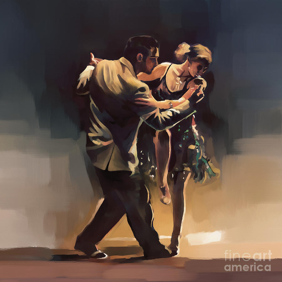 Couple Tango Dance 888C Painting by Gull G