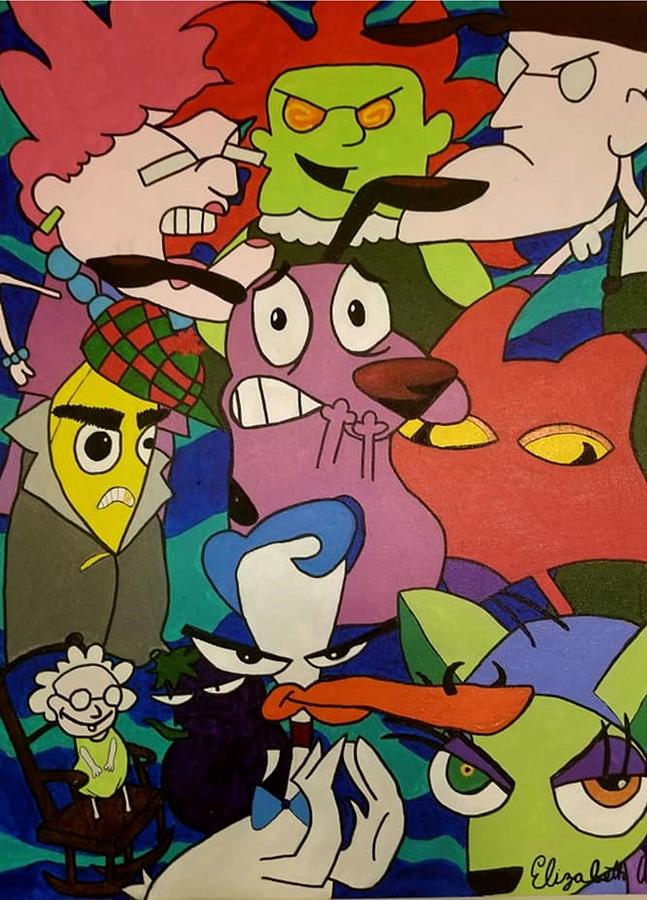 Courage The Cowardly Dog Collage Digital Art by Gary Zalatan