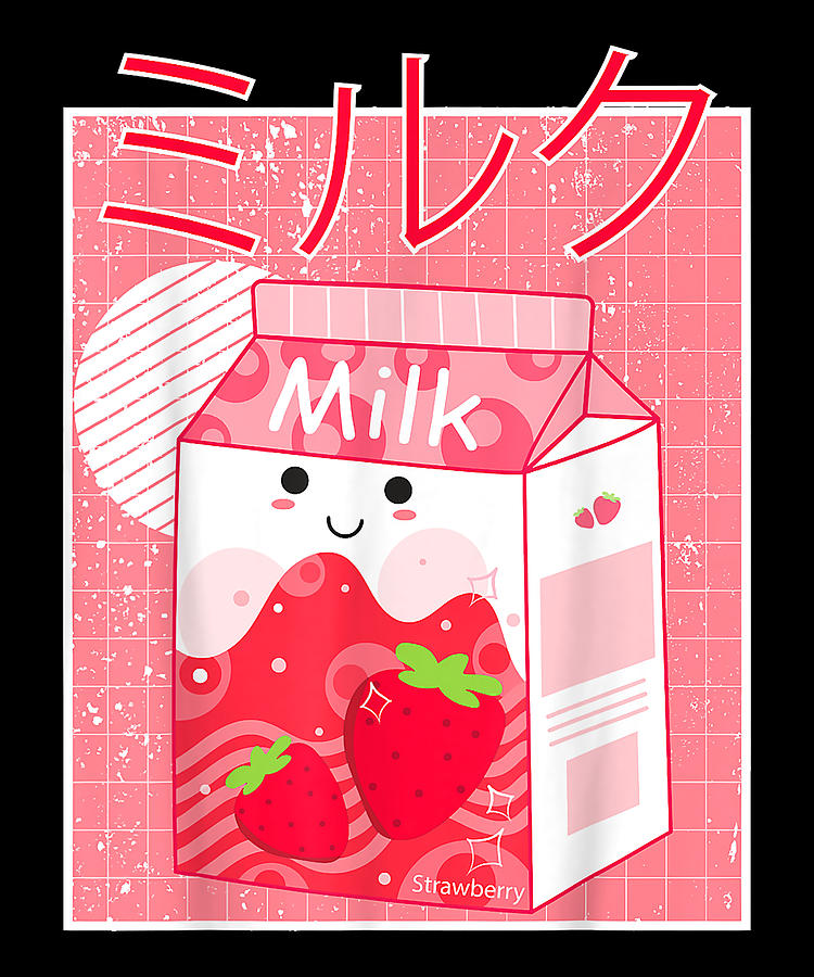 Courageous Nice Pink Strawberry Milk Shake Kawaii Pastel Goth Japanese ...