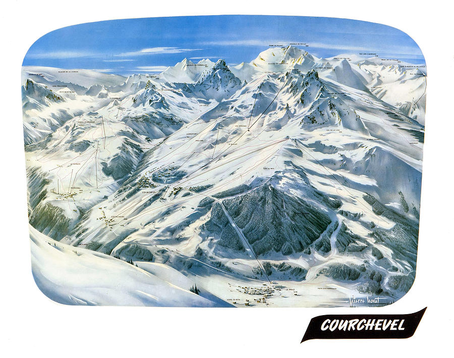 Courchevel Ski Map Digital Art by Long Shot