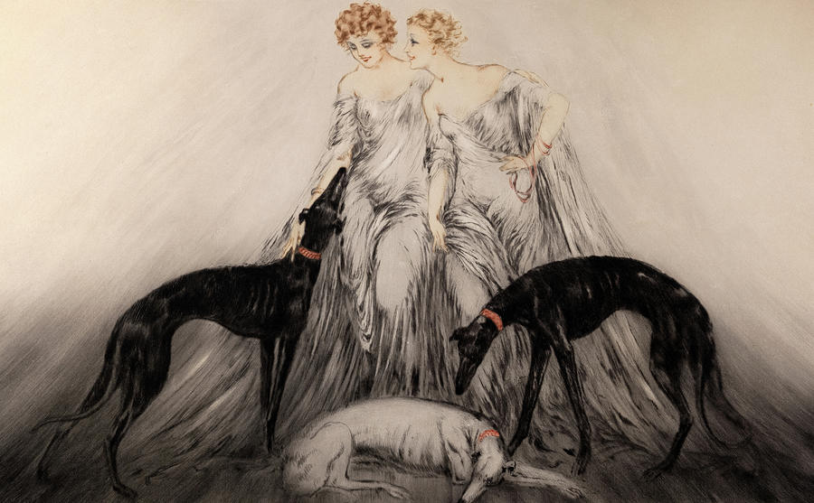 Vintage Painting - Coursing III by Louis Icart