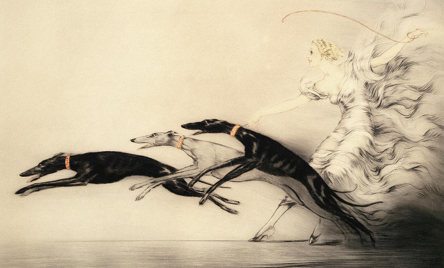 Animal Painting - Coursing, Model by Louis Icart