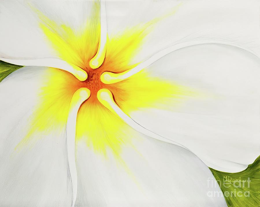 Courtade Gold Plumeria Painting by Mary Deal