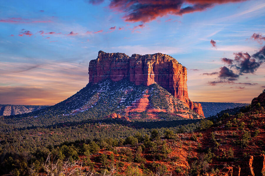 Sunset Photograph - Courthouse Butte by Anthony Jones