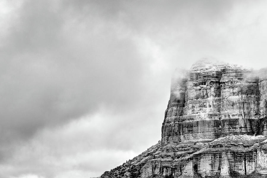 Black And White Photograph - Courthouse Butte in Sedona Arizona  by Good Focused