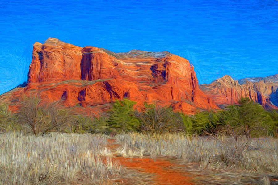 Courthouse Butte Painterly Photograph by Lorraine Baum
