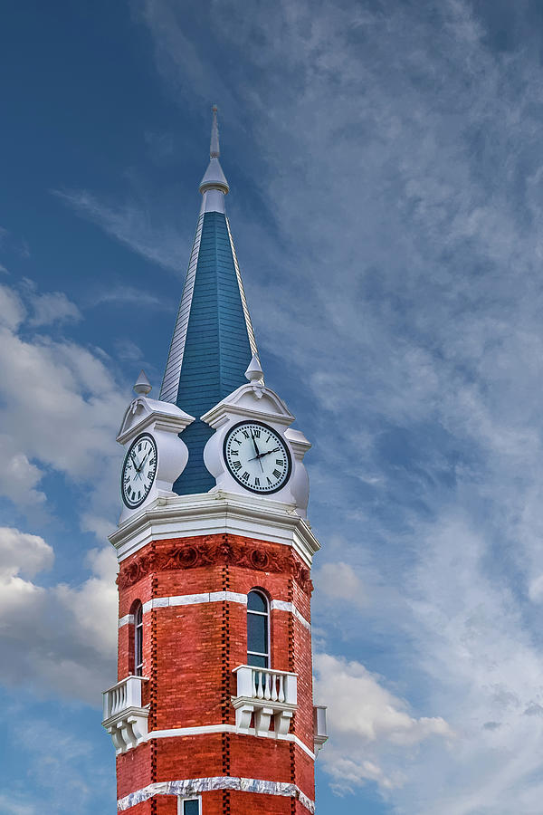 Courthouse Clock Tower In Cloudy Skies Photograph by Darryl Brooks