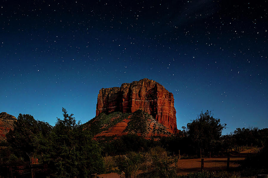Moonlight on Courthouse Rock Photograph by Al Judge