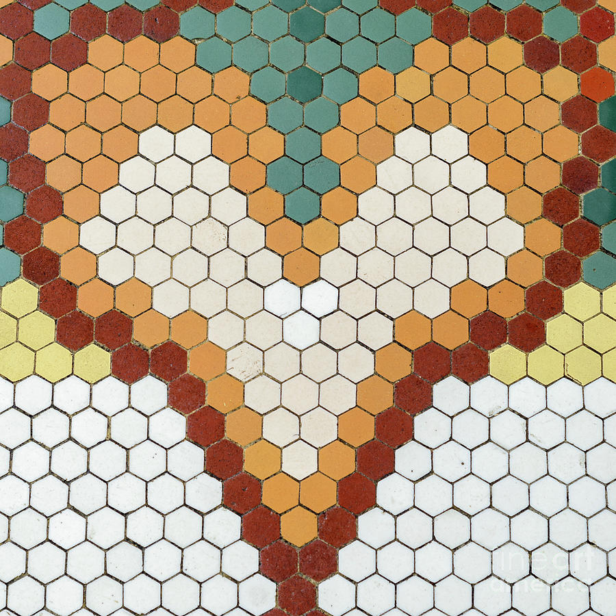 Courthouse Tile Heart Mosaic Photograph by Tamara Becker