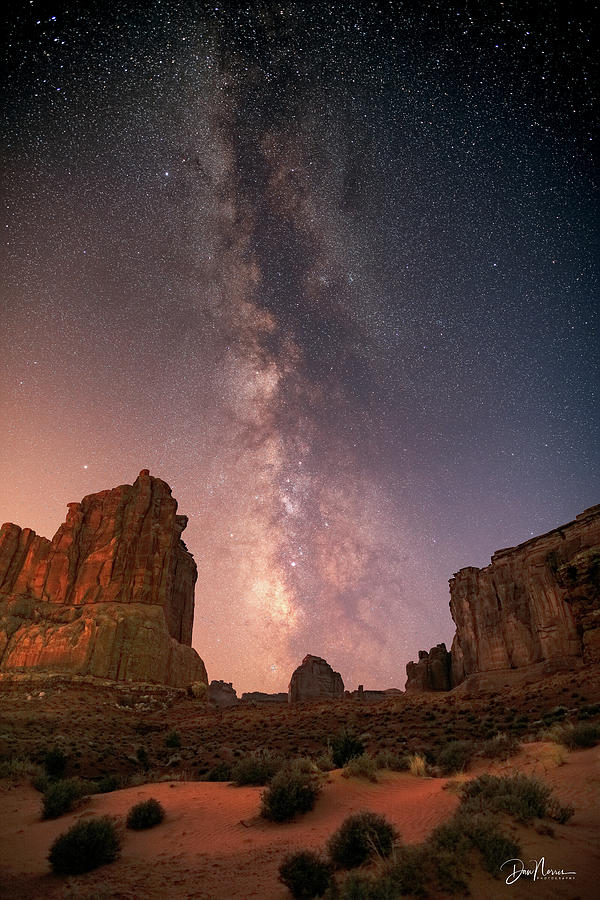 Courthouse Towers and the Milky Way Photograph by Dan Norris