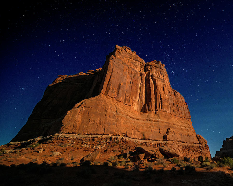 Courthouse Towers under the Starry Sky Arches National Park Moab Utah Photograph by Toby McGuire