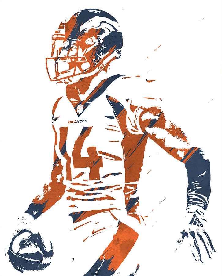 Courtland Sutton DENVER BRONCOS WATERCOLOR STROKES PIXEL ART 2