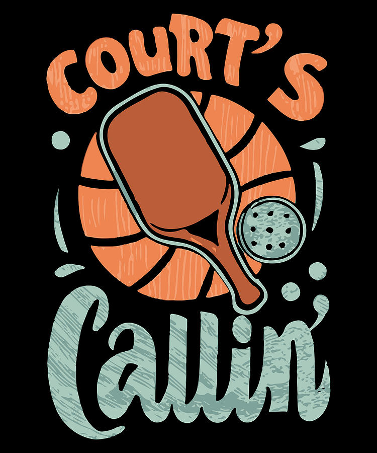 Courts Callin Pickleball Retro Digital Art by Flippin Sweet Gear