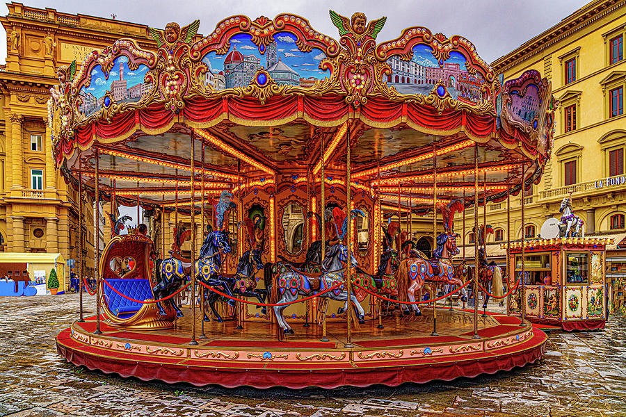 Courtyard Carousel Photograph by Chris Lord