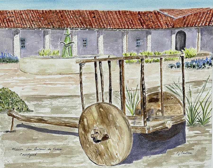 Courtyard - Mission San Antonio de Padua Painting by Claudette Carlton