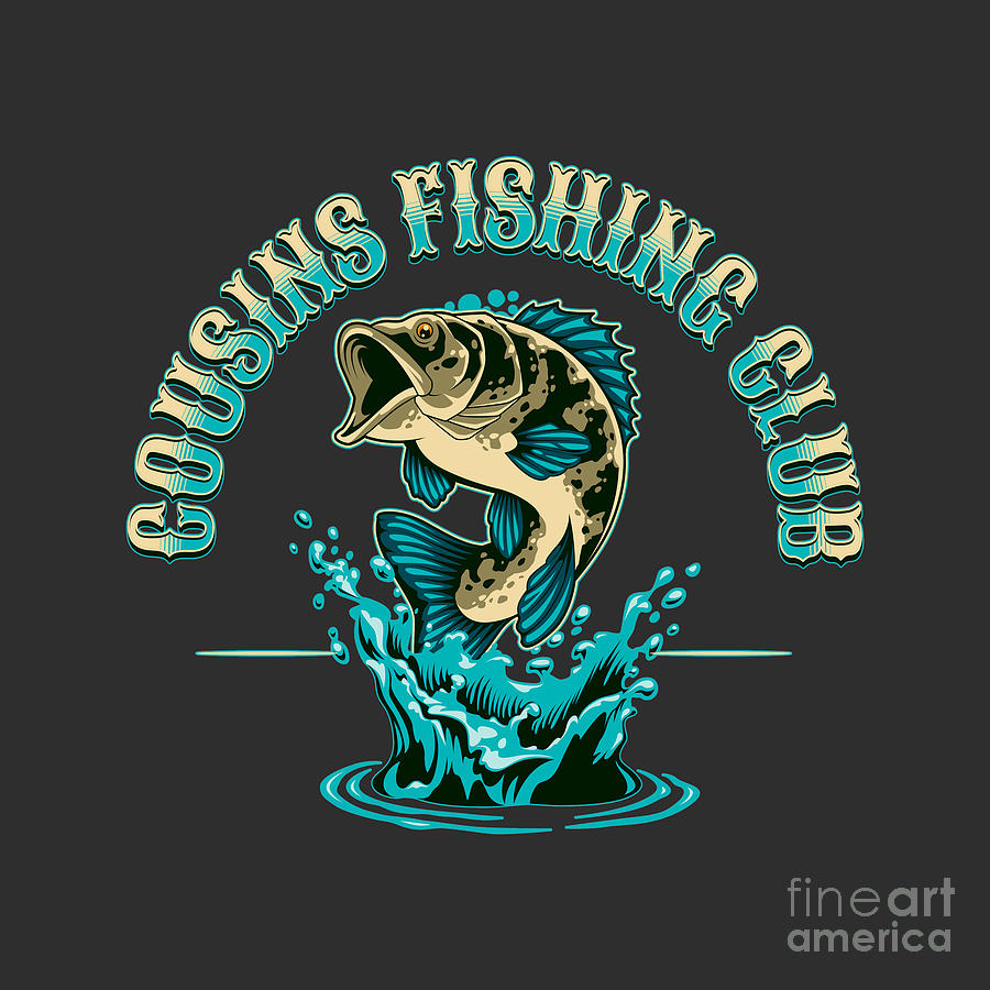 Cousins Fishing Club on Dark Background  Digital Art by Walter Herrit