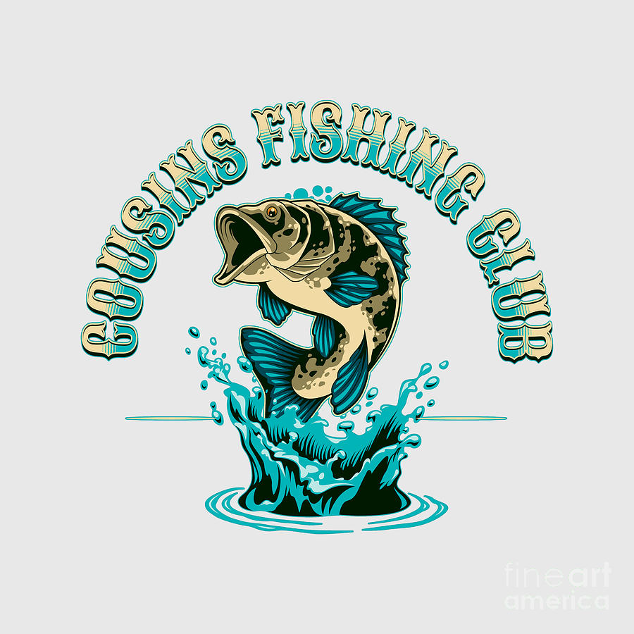 Cousins Fishing Club on Light Background  Digital Art by Walter Herrit