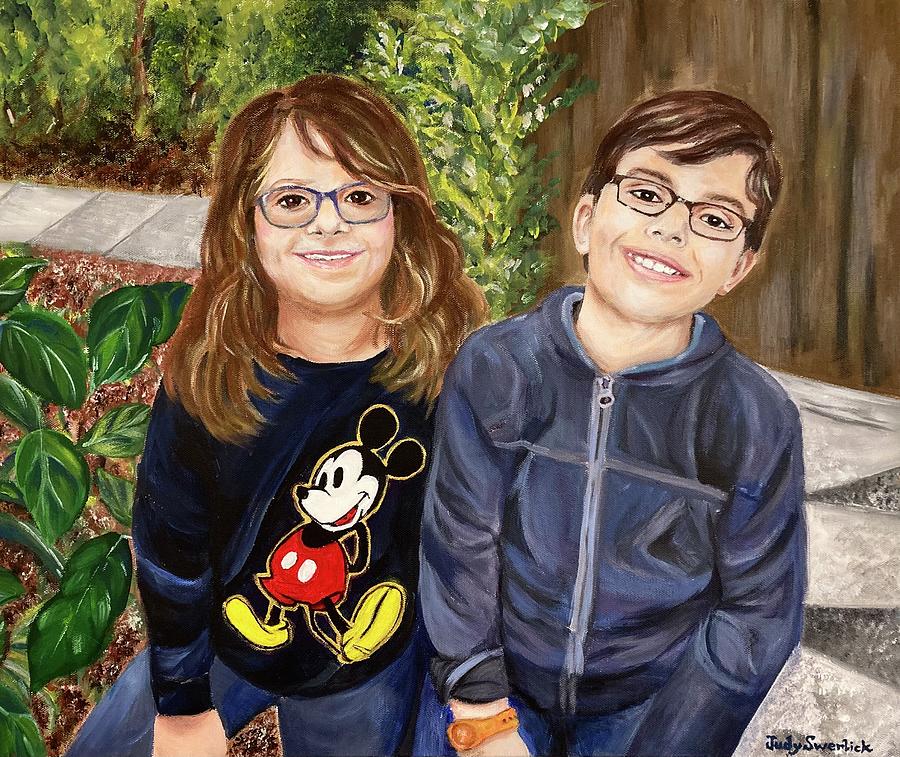 Cousins Painting by Judy Swerlick