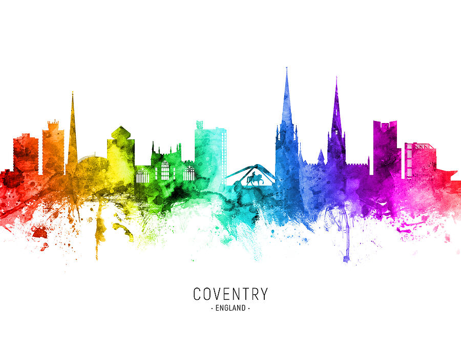 Coventry England Skyline #46 Digital Art by Michael Tompsett