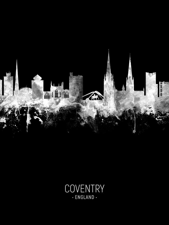 Coventry England Skyline #77 Digital Art by Michael Tompsett