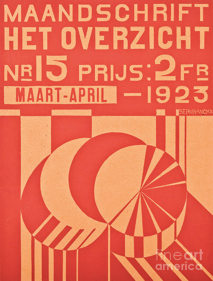 Cover for the March April 1923 issue of the magazine Het Overzicht, 1923 Painting by Belgian School