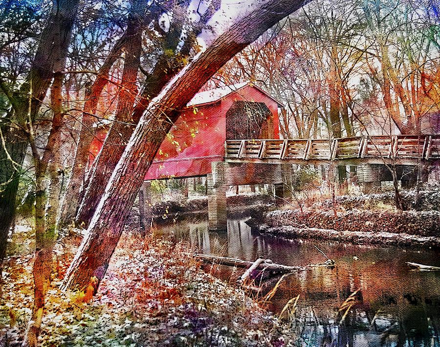 Covered Bridge art Art Photograph by Marty Koch