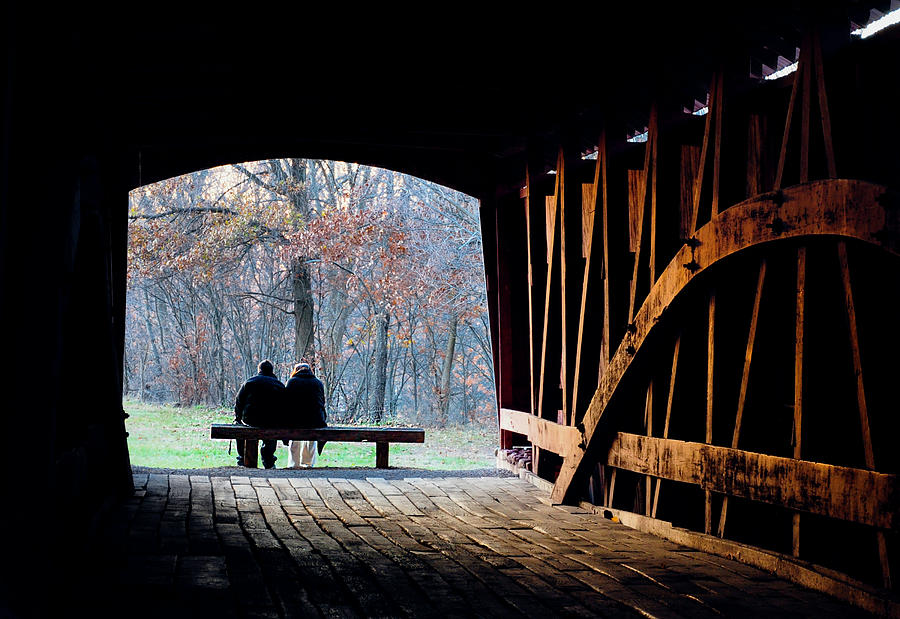 Fall Photograph - Covered Bridge by Cheryl Prather