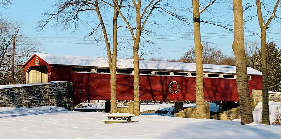 Covered Bridge in Winter Photograph by Daniel Wessner | Fine Art America