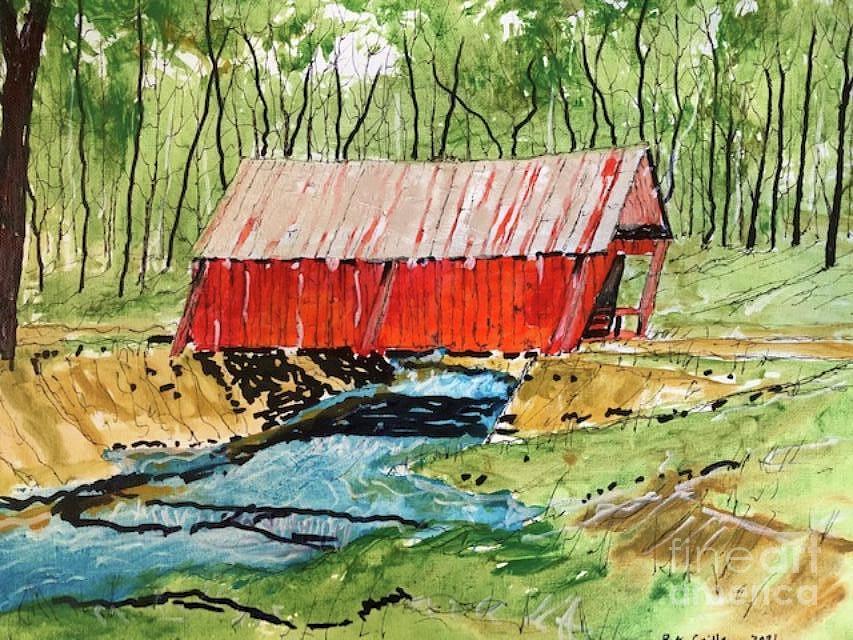 Covered Bridge Painting by Patrick Grills