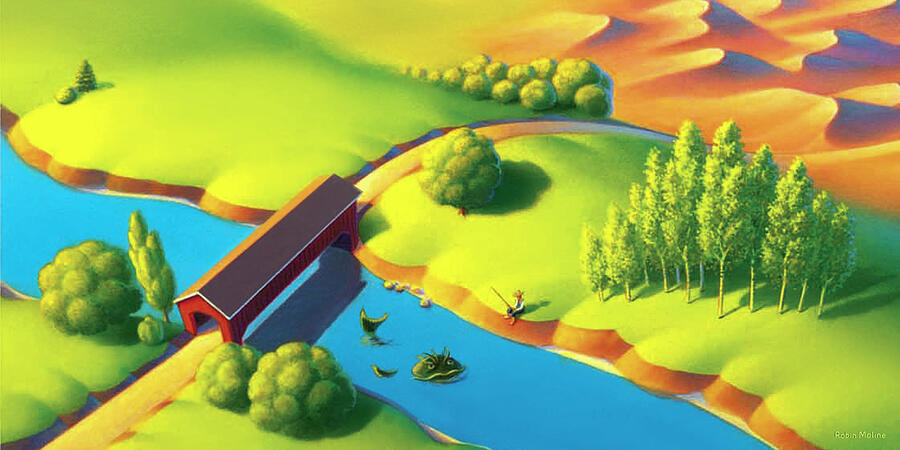 Covered Bridge Painting by Robin Moline