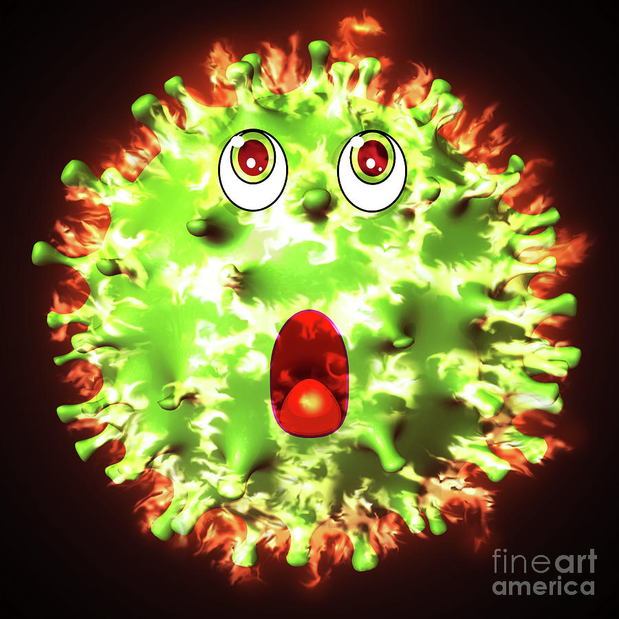 Covid 19 coronavirus on fire Photograph by Benny Marty