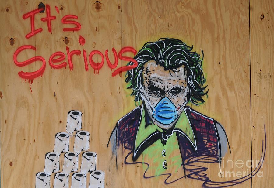 Covid 19 The Joker Its Serious Graffiti Speaks Louder Than Words In New Orleans Louisiana Photograph by Michael Hoard