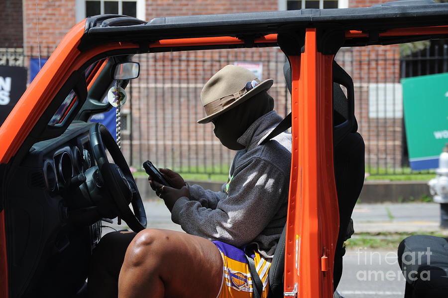 Covid 19 Texting In New Orleans Louisiana Photograph by Michael Hoard