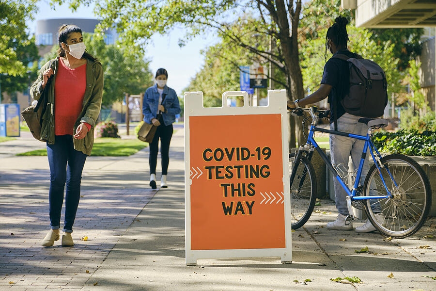 COVID Testing Center Sign Photograph by RichLegg