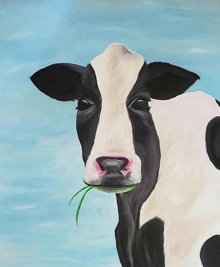 Cow Painting by Amy Kuenzie