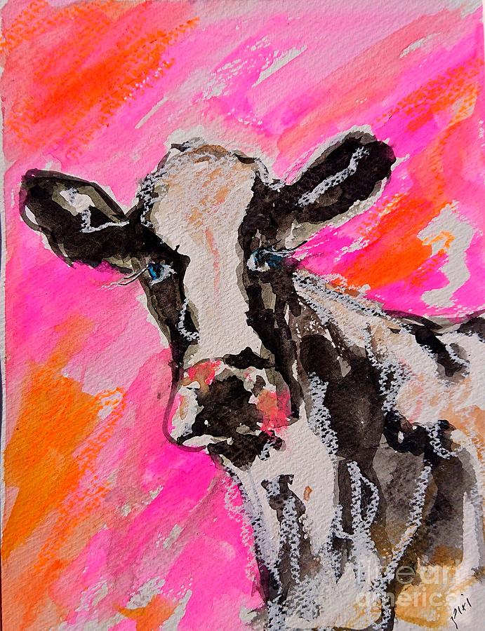 Cow and bovine painting  Painting by Mary Cahalan Lee - aka PIXI