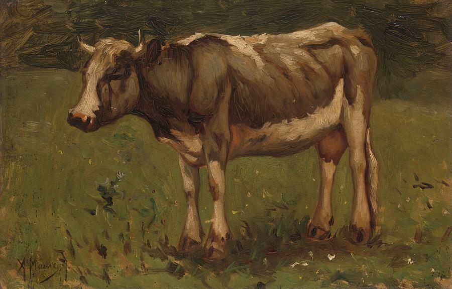 Cow, Anton Mauve, 1860 Painting