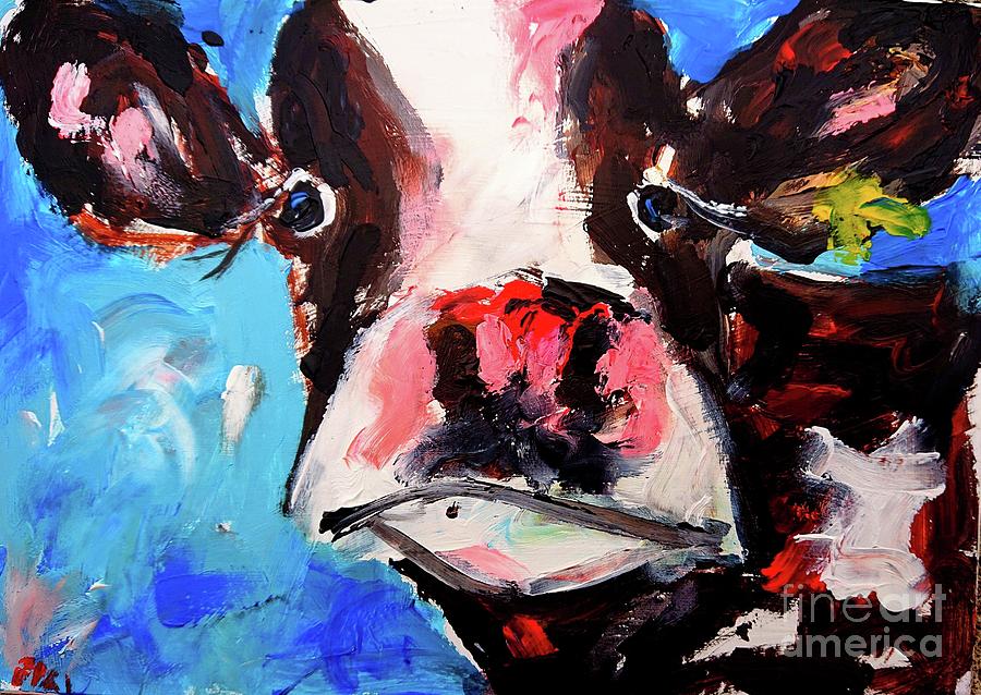 Cow art Painting by Mary Cahalan Lee - aka PIXI