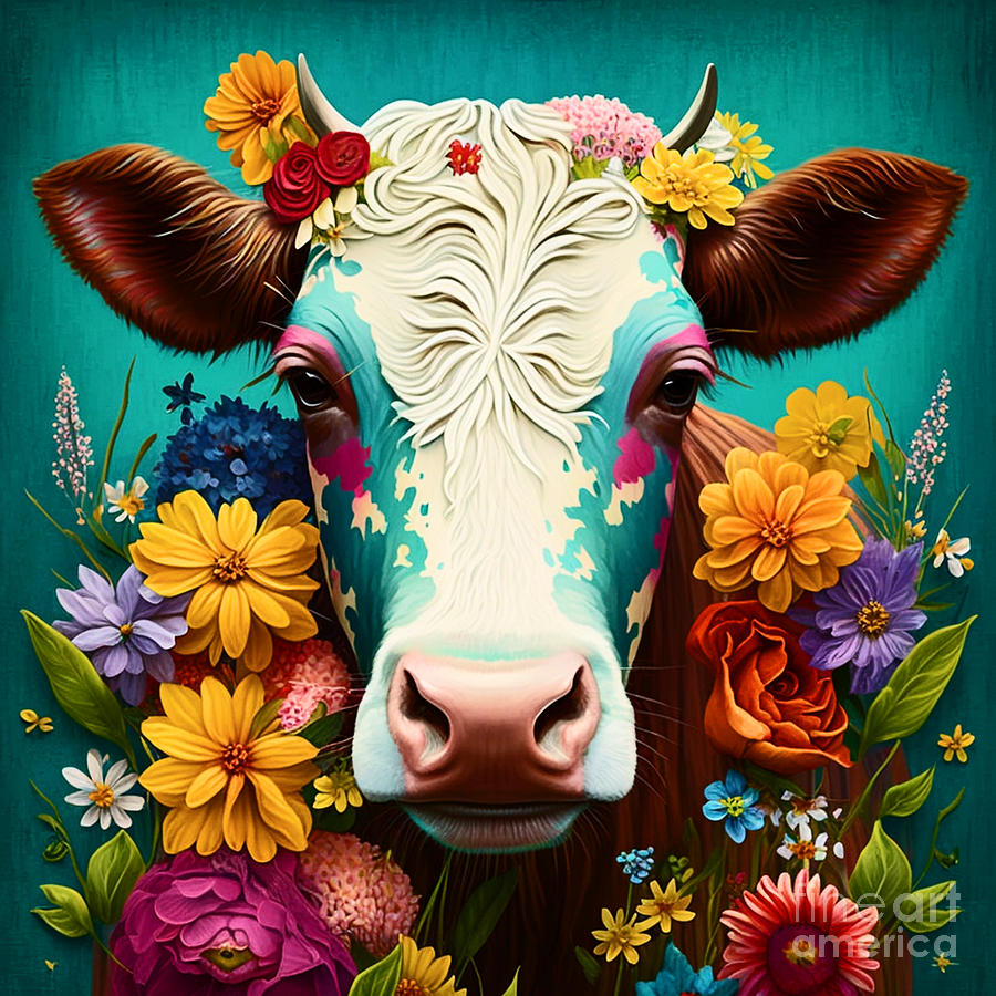 Cow Mixed Media by Binka Kirova